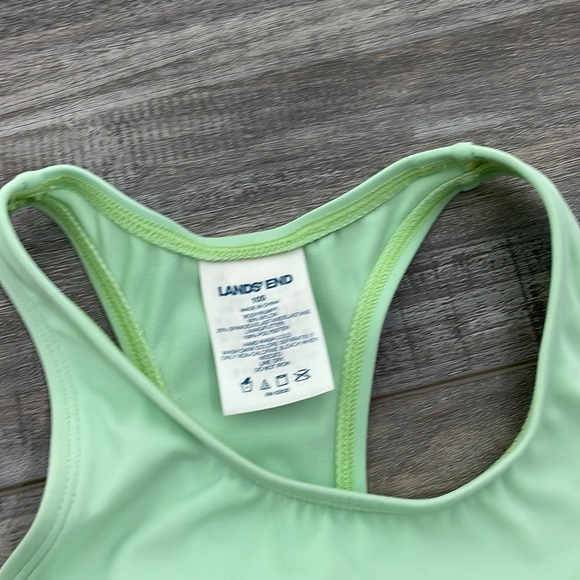Land’s End Girls Green Shark Tankini Racerback Top - Picture 3 of 4